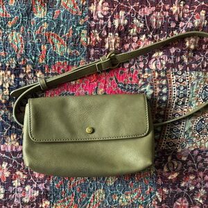 Olive Green Faux Leather Belt Bag/ Crossbody Bag/ Fanny Pack/ Shoulder Bag